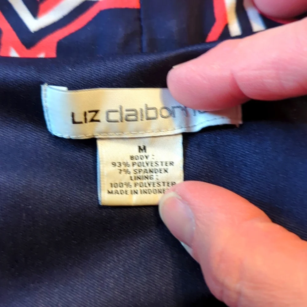 Ladies Liz Claiborne V Neck Short Sleeve Dress Size Medium